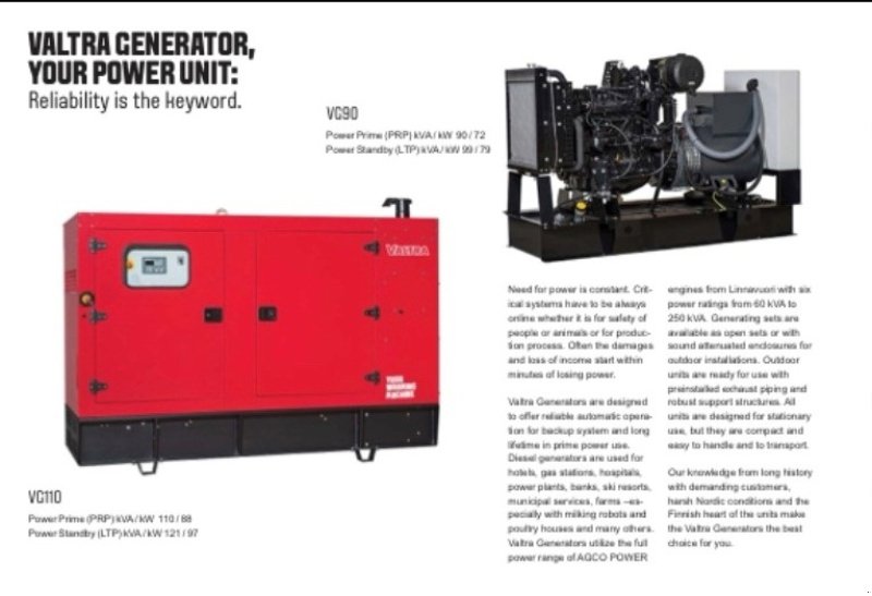 Notstromaggregat des Typs Valtra VG60 3 Cylinder Agco power motor., Gebrauchtmaschine in Sakskøbing (Bild 8)