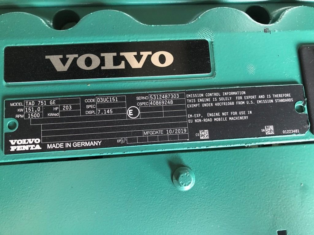 Notstromaggregat des Typs Volvo Stage 3A 167 kVA Supersilent generatorset, Neumaschine in VEEN (Bild 4)