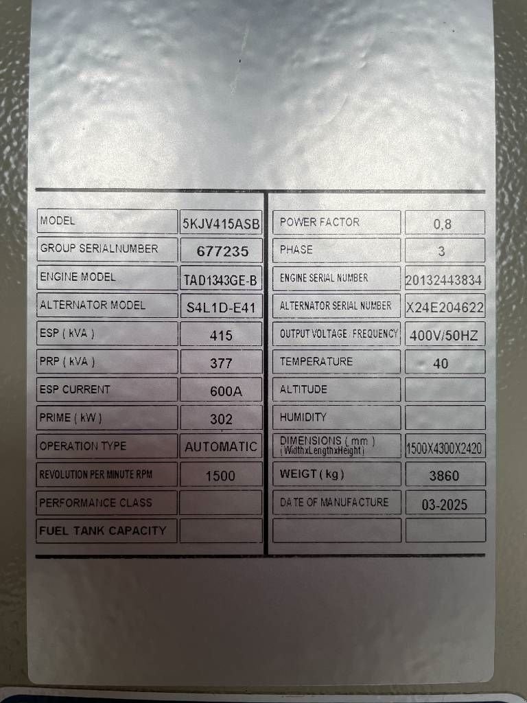 Notstromaggregat van het type Volvo TAD1343GE-B - 415 kVA Generator - DPX-18879, Neumaschine in Dordrecht (Foto 7)