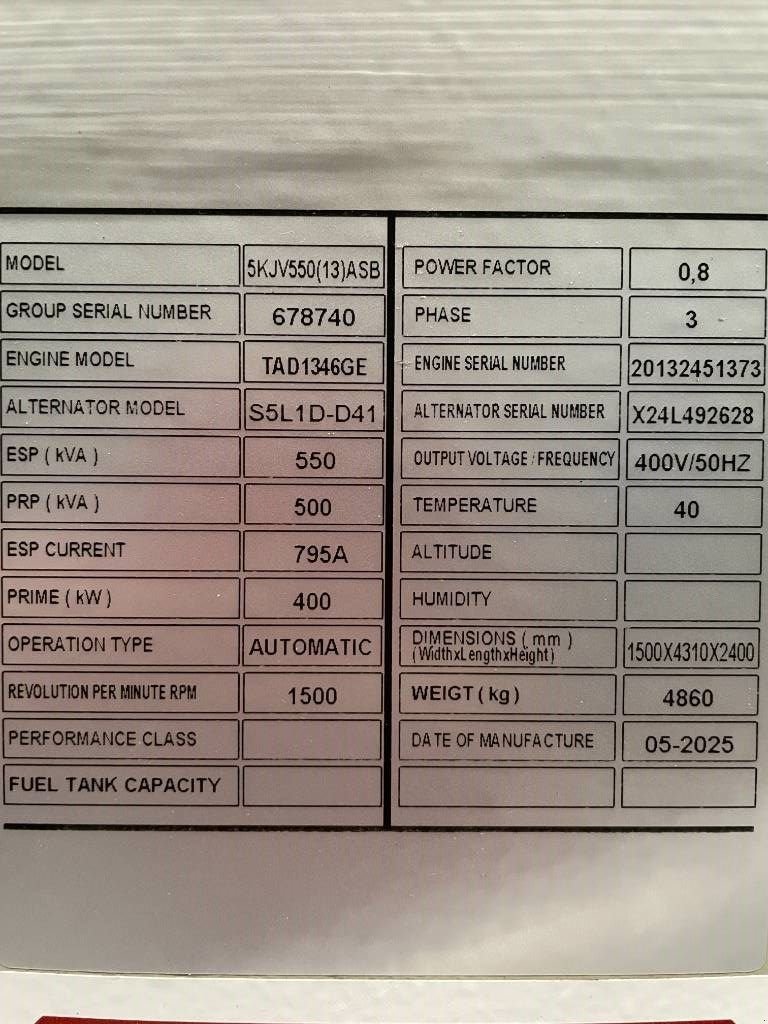 Notstromaggregat typu Volvo TAD1346GE - 550 kVA Generator - DPX-18882, Neumaschine v Dordrecht (Obrázek 5)