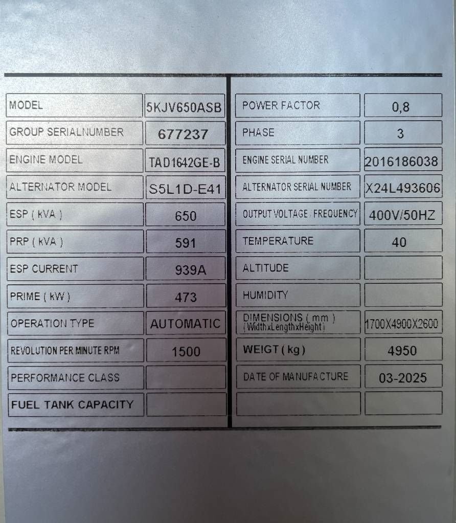Notstromaggregat typu Volvo TAD1642GE - 650 kVA Generator - DPX-18884, Neumaschine v Dordrecht (Obrázek 7)