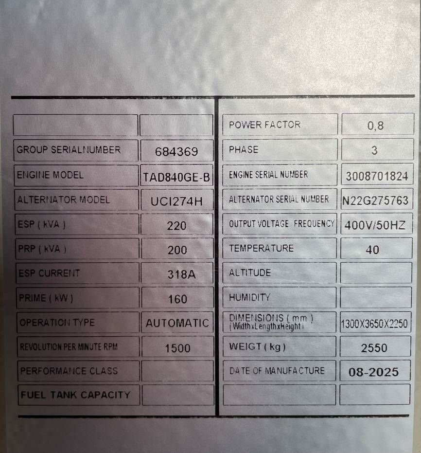 Notstromaggregat typu Volvo TAD840GE - 220 kVA Generator - DPX-18875, Neumaschine v Dordrecht (Obrázok 7)