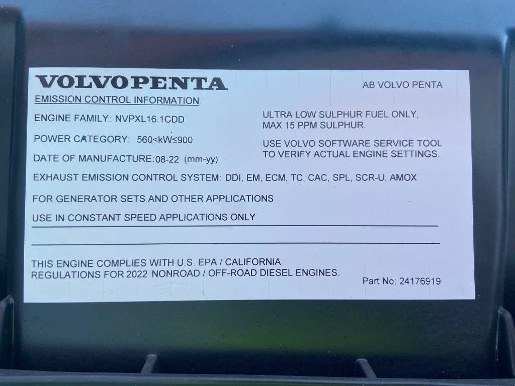 Notstromaggregat typu Volvo TWD1683GE - 740 kVA Stage V - DPX-19040-O, Neumaschine v Dordrecht (Obrázek 7)