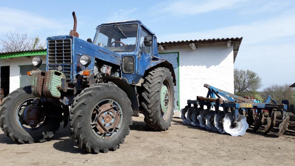 Oldtimer-Traktor des Typs Belarus Беларус-82, Neumaschine in Шпола (Bild 1)