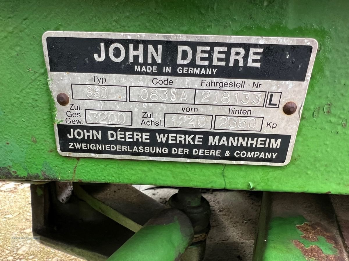 Oldtimer-Traktor a típus John Deere 830, Gebrauchtmaschine ekkor: Erlbach (Kép 10)