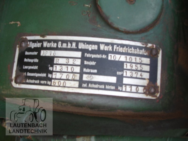 Oldtimer-Traktor typu Porsche Allgaier AP 16, Gebrauchtmaschine v Rollshausen (Obrázek 4)