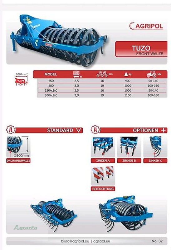 Packer & Walze of the type Agripol TUZO 300 Frontpacker Frontwalze 3m, Neumaschine in Gronau (Picture 21)