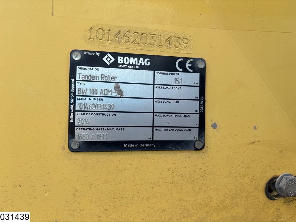 Packer & Walze of the type Bomag BW 100ADM-5 1284h, 15.1KW, Gebrauchtmaschine in Ede (Picture 5)
