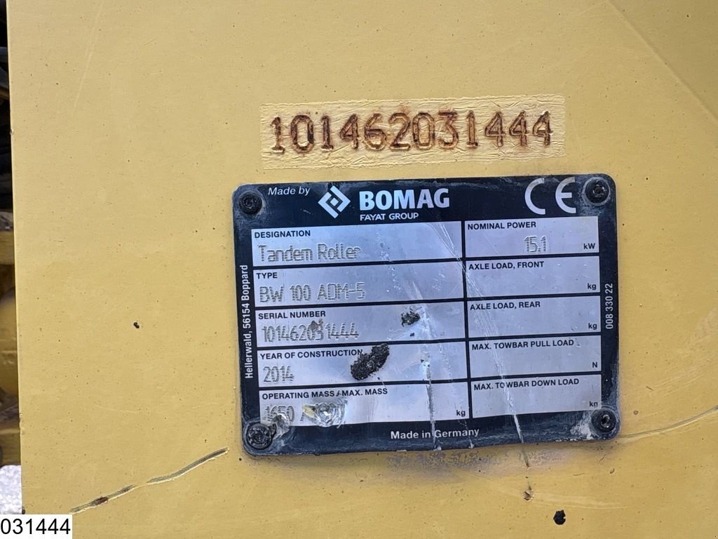 Packer & Walze типа Bomag BW 100ADM-5 2207h, 15,1KW, Gebrauchtmaschine в Ede (Фотография 5)