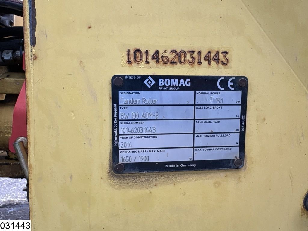Packer & Walze типа Bomag BW 100ADM-5 2252h, 15.1KW, Gebrauchtmaschine в Ede (Фотография 5)