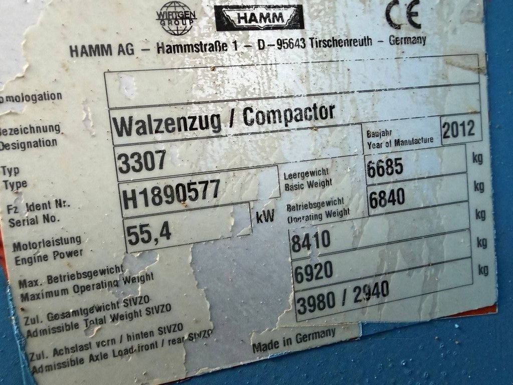 Packer & Walze типа Hamm 3307, Gebrauchtmaschine в Antwerpen (Фотография 4)