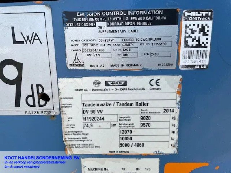 Packer & Walze del tipo Hamm DV 90 VV (TOP) Orginal Dutch, Gebrauchtmaschine In Nieuwerkerk aan den IJssel (Immagine 8)