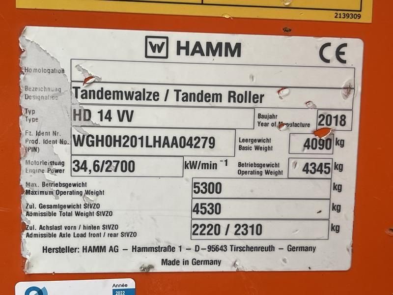 Packer & Walze of the type Hamm HD 14 VV, Gebrauchtmaschine in Waregem (Picture 10)