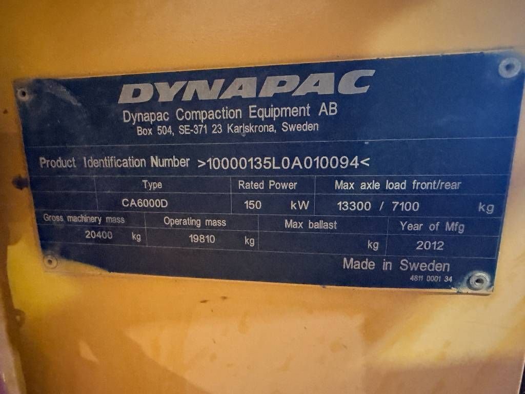 Packer & Walze du type Sonstige Dynapac CA6000D, Gebrauchtmaschine en Venlo (Photo 8)