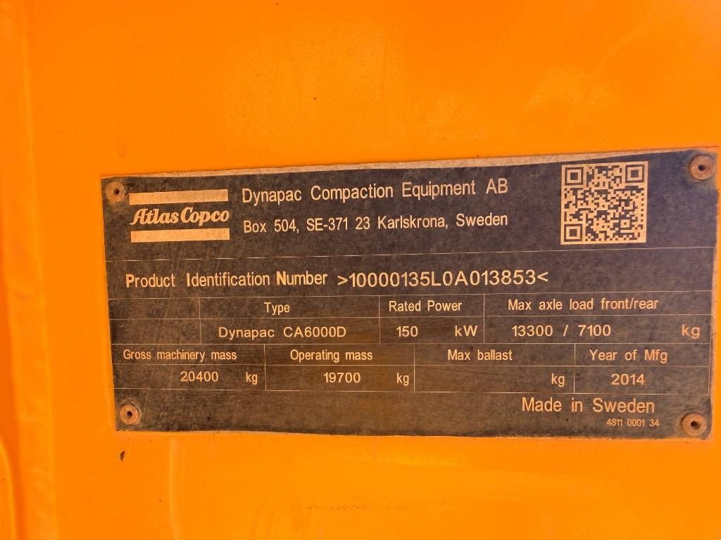 Packer & Walze typu Sonstige Dynapac CA6000D, Gebrauchtmaschine w Venlo (Zdjęcie 5)