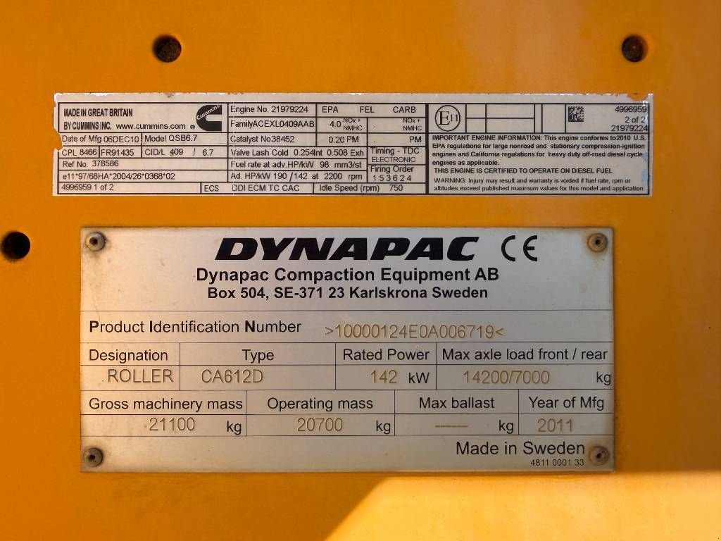 Packer & Walze типа Sonstige Dynapac CA612D, Gebrauchtmaschine в Venlo (Фотография 8)