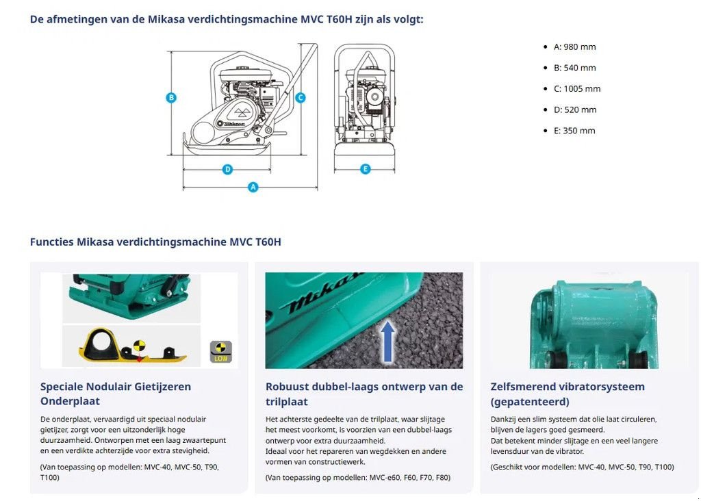 Packer & Walze van het type Sonstige Mikasa MVC T60H Honda benzine Nieuw!, Neumaschine in Kwintsheul (Foto 8)