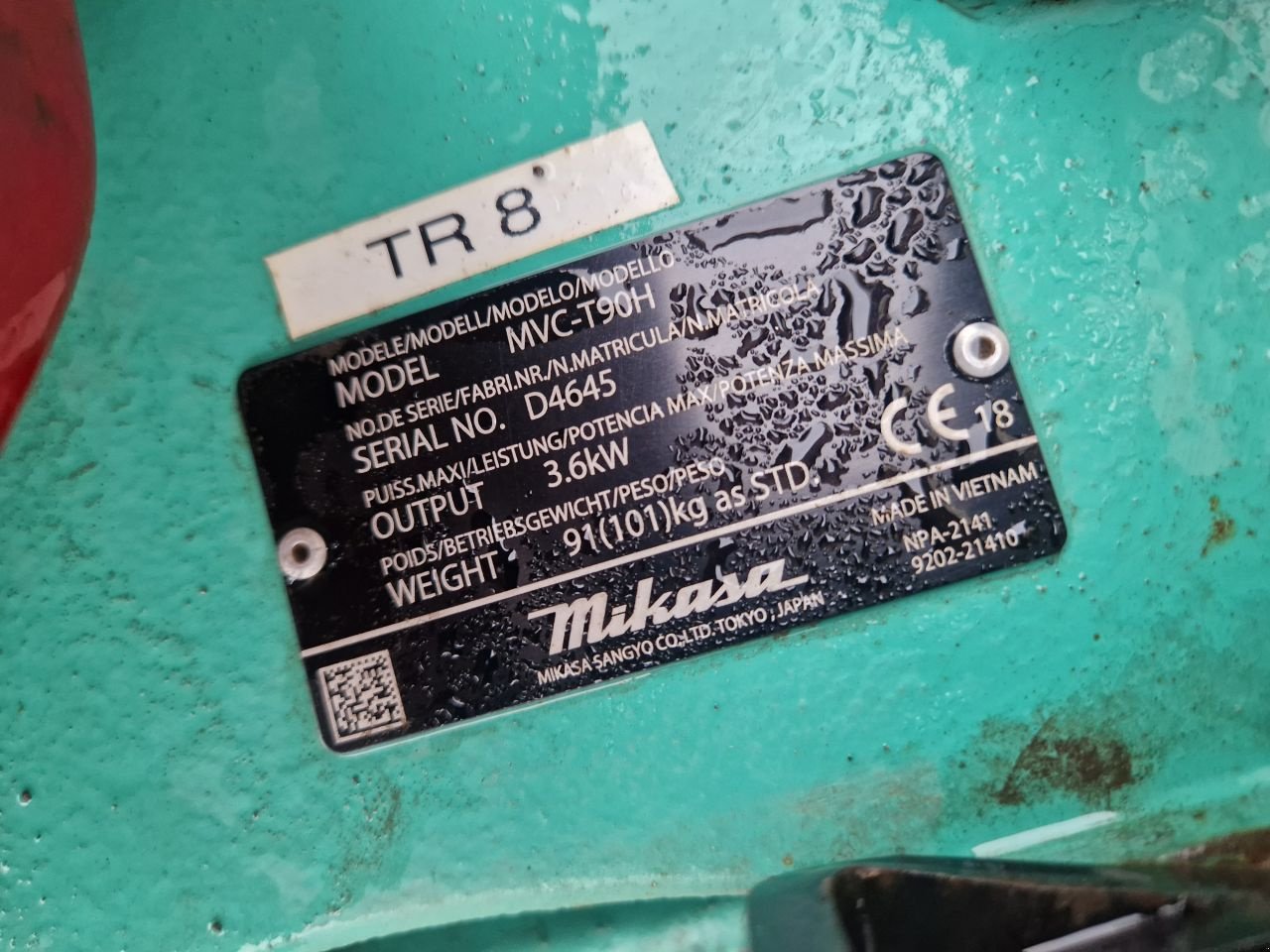 Packer & Walze a típus Sonstige Mikasa MVC-T90H, Gebrauchtmaschine ekkor: Bleiswijk (Kép 4)