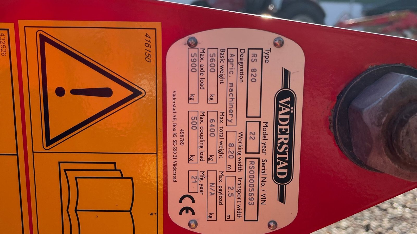 Packer & Walze of the type Väderstad REXIUS 820  RS, Gebrauchtmaschine in Borre (Picture 6)