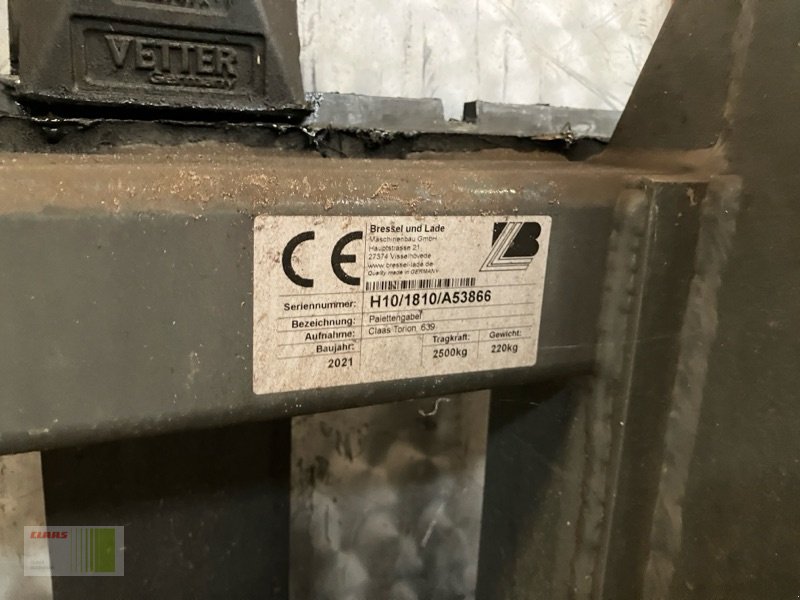 Palettengabel des Typs Bressel & Lade H10, 2,5 t, 1.200 mm Gabellänge #für Radlader, Gebrauchtmaschine in Risum-Lindholm (Bild 3)