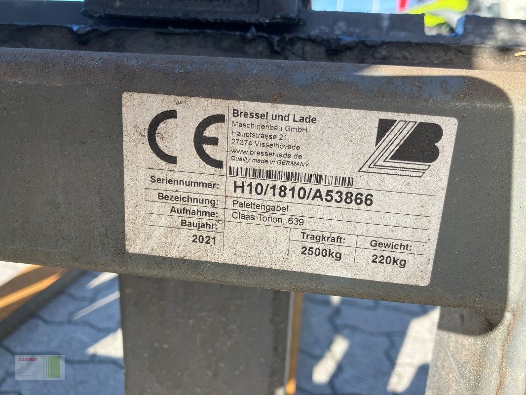 Palettengabel des Typs Bressel & Lade H10, 2,5 t, 1.200 mm Gabellänge #für Radlader, Gebrauchtmaschine in Risum-Lindholm (Bild 8)