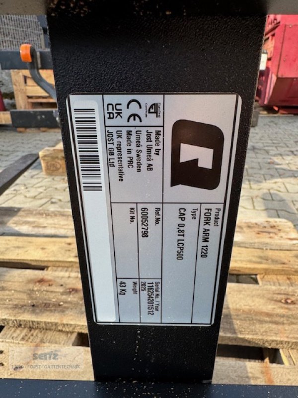 Palettengabel типа Quicke Palettengabel 1,6 to. - 1220 mm, Neumaschine в Lindenfels-Glattbach (Фотография 3)