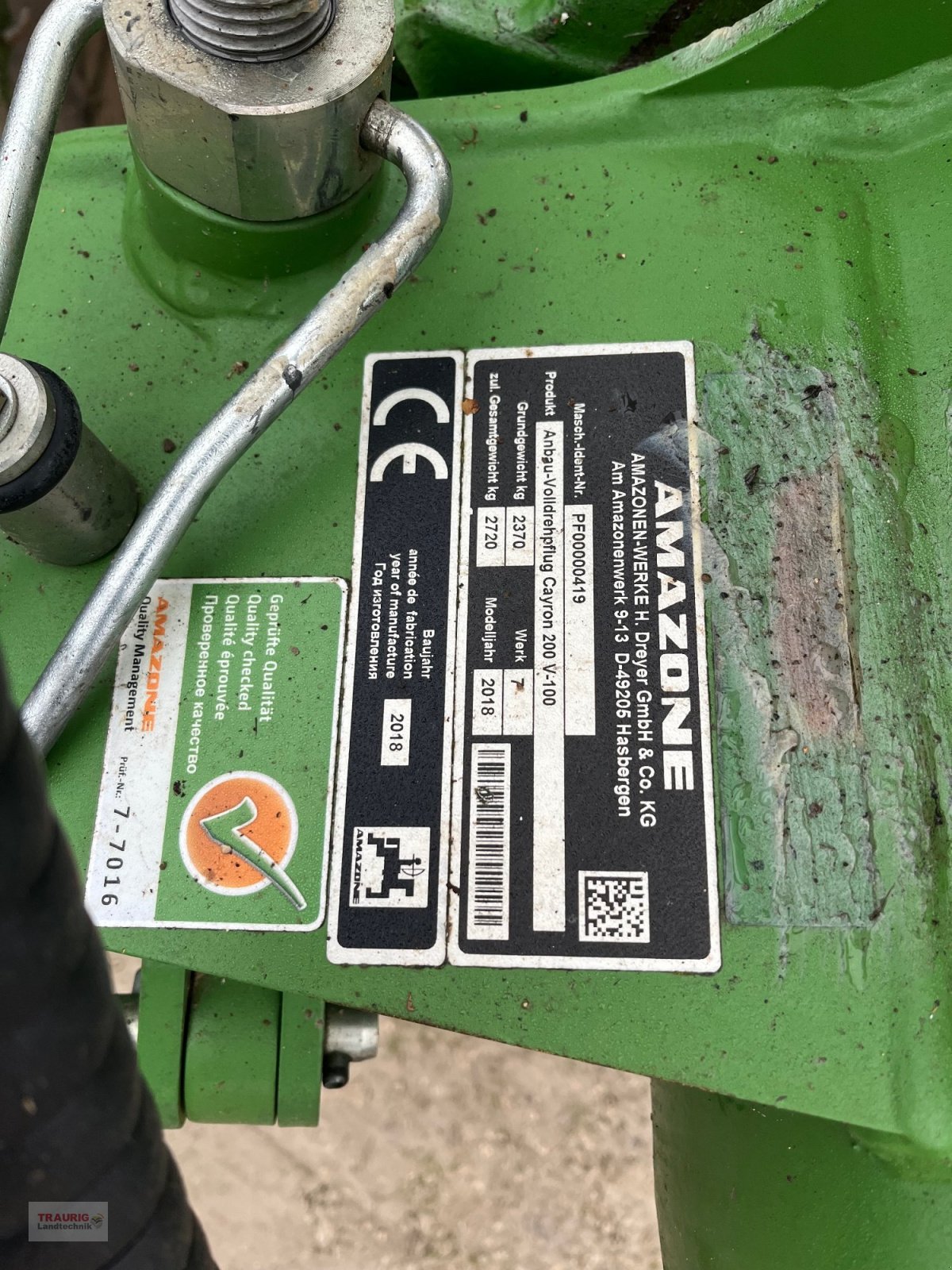 Pflug типа Amazone-BBG Cayron 200V-100, Gebrauchtmaschine в Mainburg/Wambach (Фотография 9)