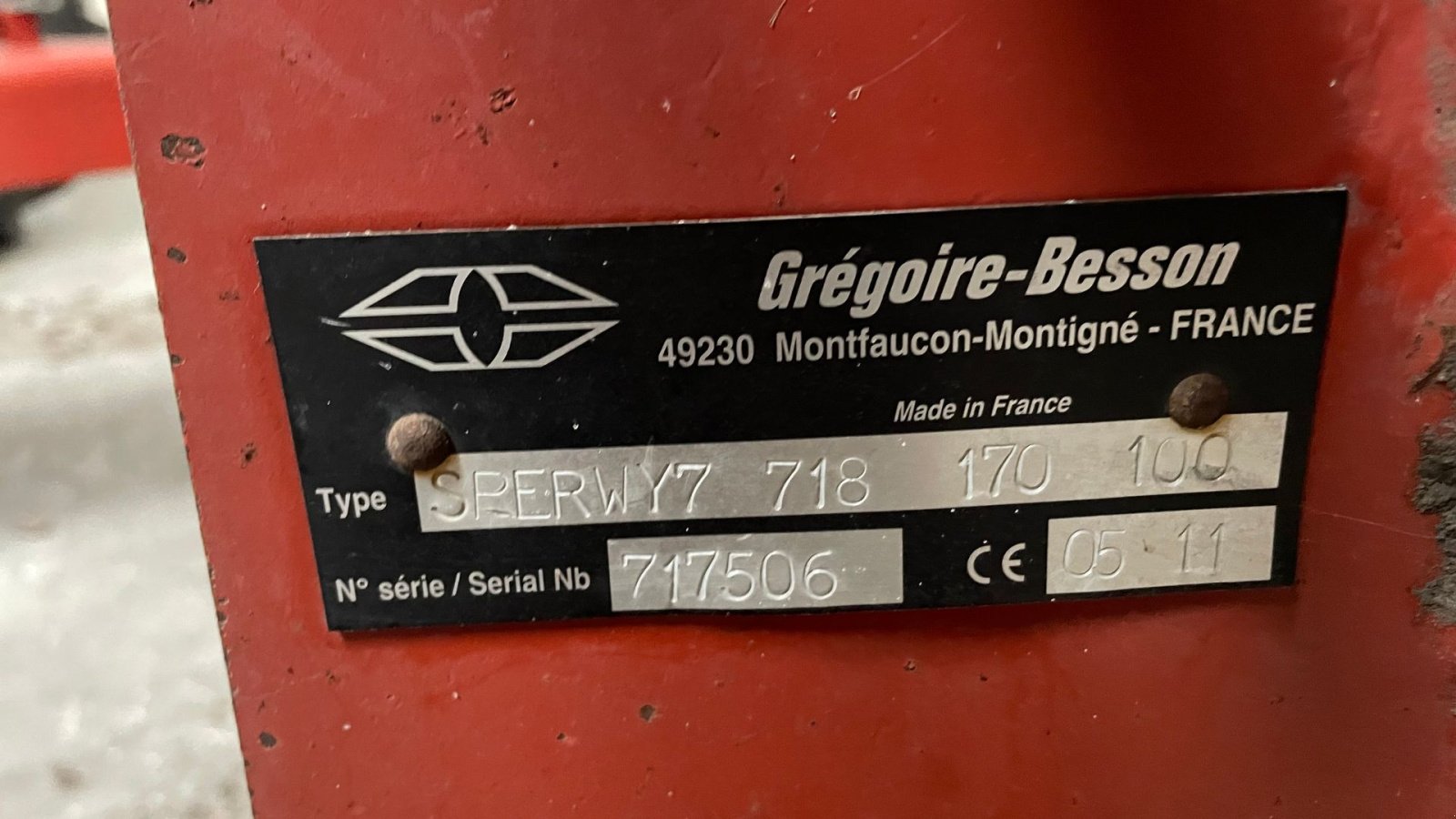 Pflug Türe ait Gregoire-Besson SPERWY7 SPERWY7 718, Gebrauchtmaschine içinde Hadsund (resim 1)