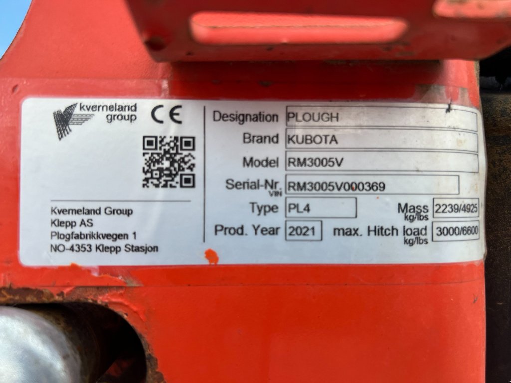 Pflug tipa Kubota RM 3005 V, Gebrauchtmaschine u Val Mont (Slika 7)