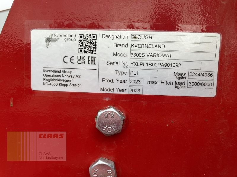 Pflug typu Kverneland 3300 S VARIOMAT - 5-SCHAR, Neumaschine v Gefrees (Obrázek 18)
