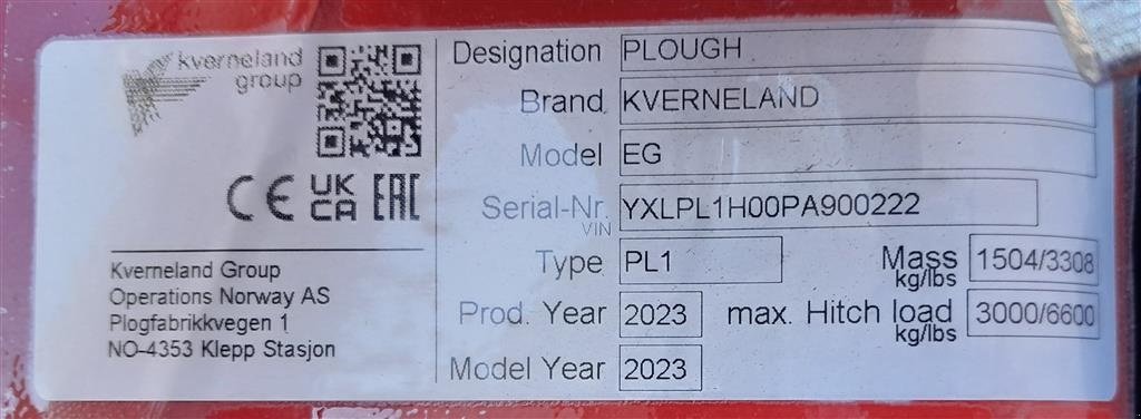 Pflug des Typs Kverneland EG-100/200-28 4 furet, Gebrauchtmaschine in Horsens (Bild 6)