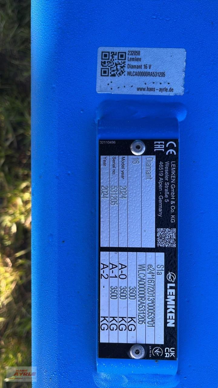 Pflug of the type Lemken Diamant 16 V 100cm/6+1, Gebrauchtmaschine in Steinheim (Picture 17)