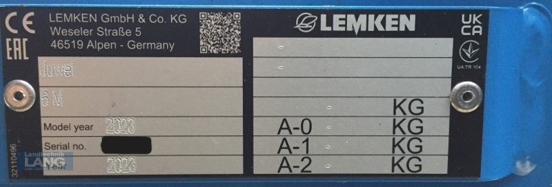 Pflug des Typs Lemken Juwel 6 M3 + 1N 100, Neumaschine in Rottenburg (Bild 7)