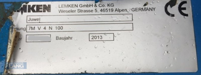 Pflug des Typs Lemken Juwel 7 V 4N 100, Gebrauchtmaschine in Rottenburg (Bild 3)