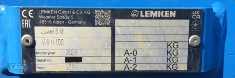 Pflug Türe ait Lemken Juwel 8 M V 5 N100, Gebrauchtmaschine içinde Rottenburg (resim 10)