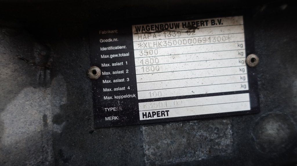 PKW-Anhänger za tip Hapert Gesloten 400x180x212 Cm 3500Kg, Gebrauchtmaschine u IJsselmuiden (Slika 10)