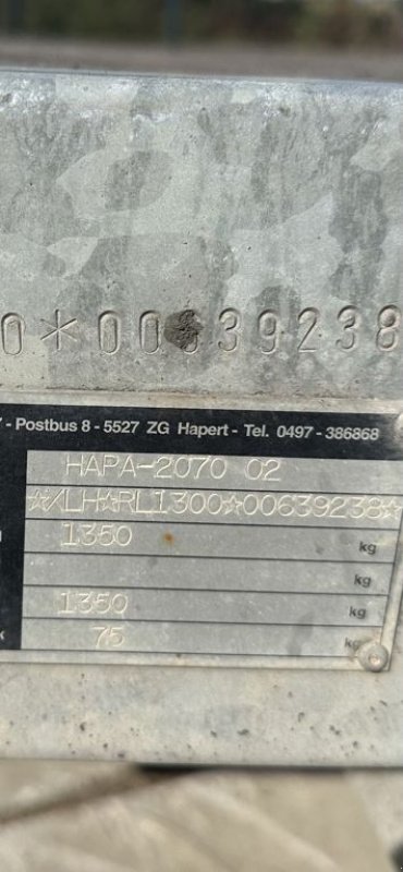 PKW-Anhänger typu Hapert RL1302, Gebrauchtmaschine v Cabauw (Obrázek 6)