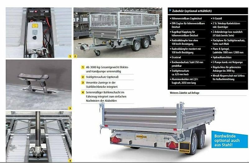 PKW-Anhänger za tip Humbaur HTK 2700.27 Dreiseitenkipper 2,7to NEU, Neumaschine u Gevelsberg (Slika 5)