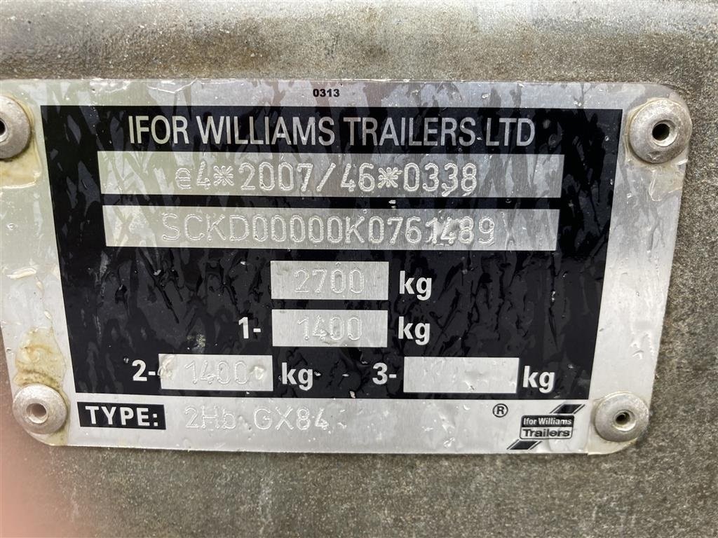 PKW-Anhänger tip Ifor Williams GX 84 Maskintrailer med rampe og mange bindeøjer, Gebrauchtmaschine in Roslev (Poză 25)