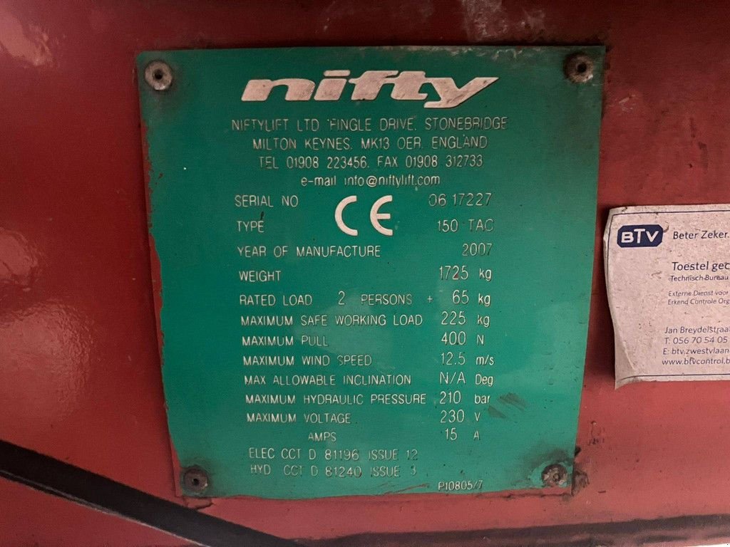 PKW-Anhänger del tipo Niftylift 150TAC, Gebrauchtmaschine In Antwerpen (Immagine 8)