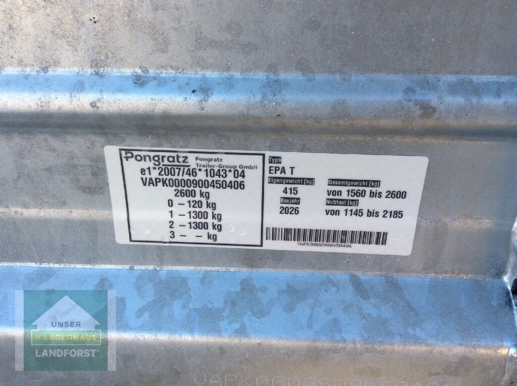 PKW-Anhänger van het type Pongratz EPA 250/12 T-RS-STK, Neumaschine in Kobenz bei Knittelfeld (Foto 10)