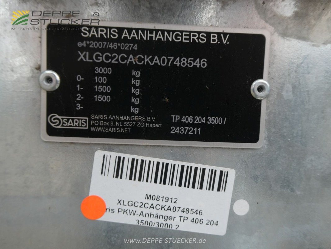 PKW-Anhänger typu Saris TP 406 204 3500 2, Neumaschine v Lauterberg/Barbis (Obrázek 10)