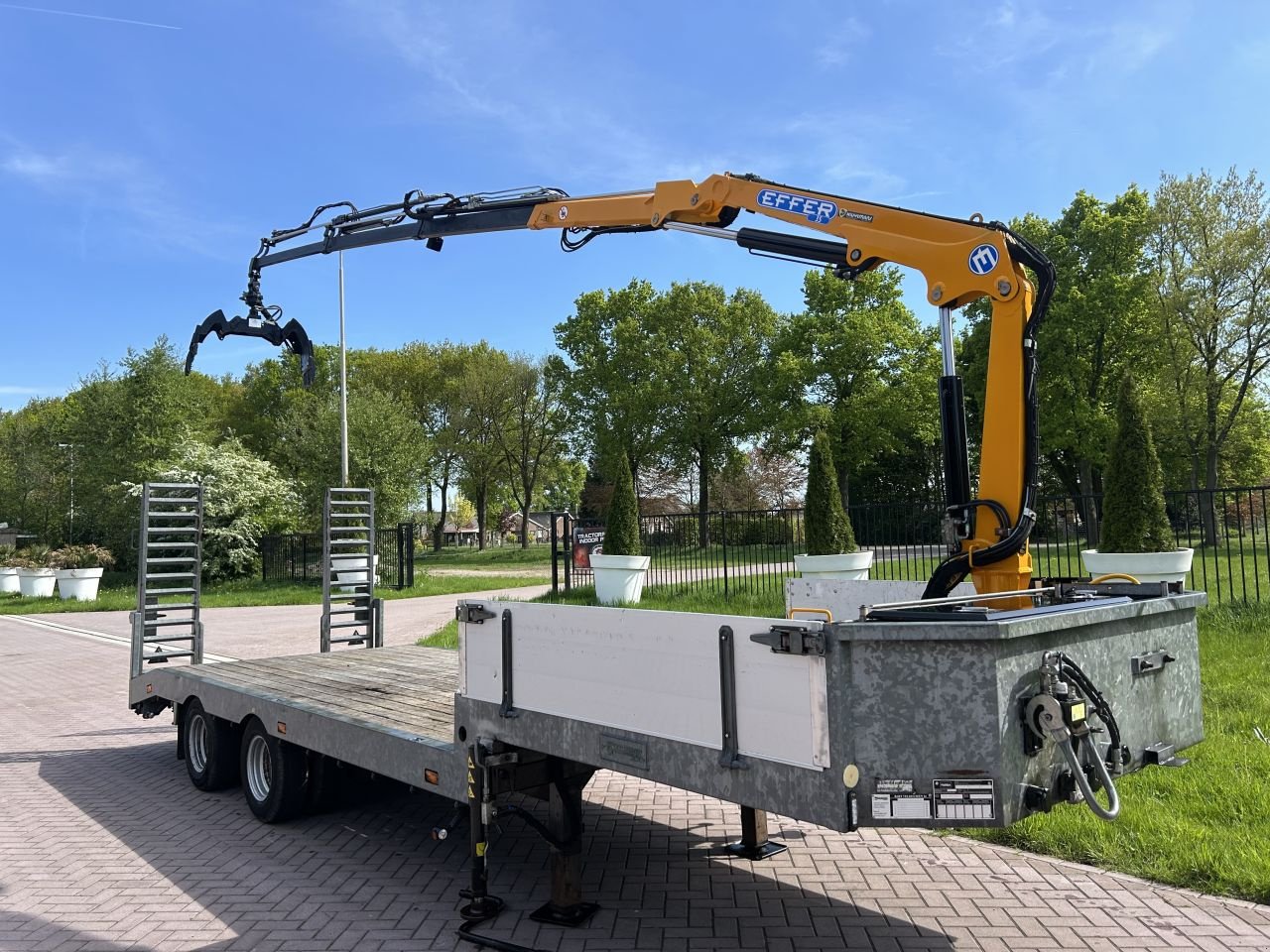 PKW-Anhänger Türe ait Sonstige Be oplegger 9 TON semi dieplader VELDHUIZEN MET KRAAN, Gebrauchtmaschine içinde Putten (resim 7)