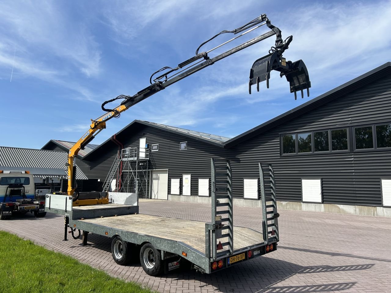 PKW-Anhänger Türe ait Sonstige Be oplegger 9 TON semi dieplader VELDHUIZEN MET KRAAN, Gebrauchtmaschine içinde Putten (resim 5)