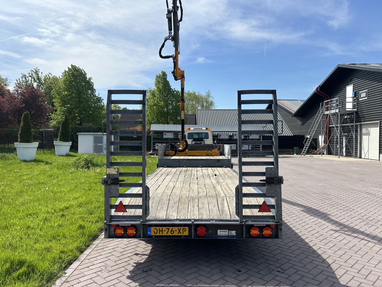 PKW-Anhänger Türe ait Sonstige Be oplegger 9 TON semi dieplader VELDHUIZEN MET KRAAN, Gebrauchtmaschine içinde Putten (resim 8)