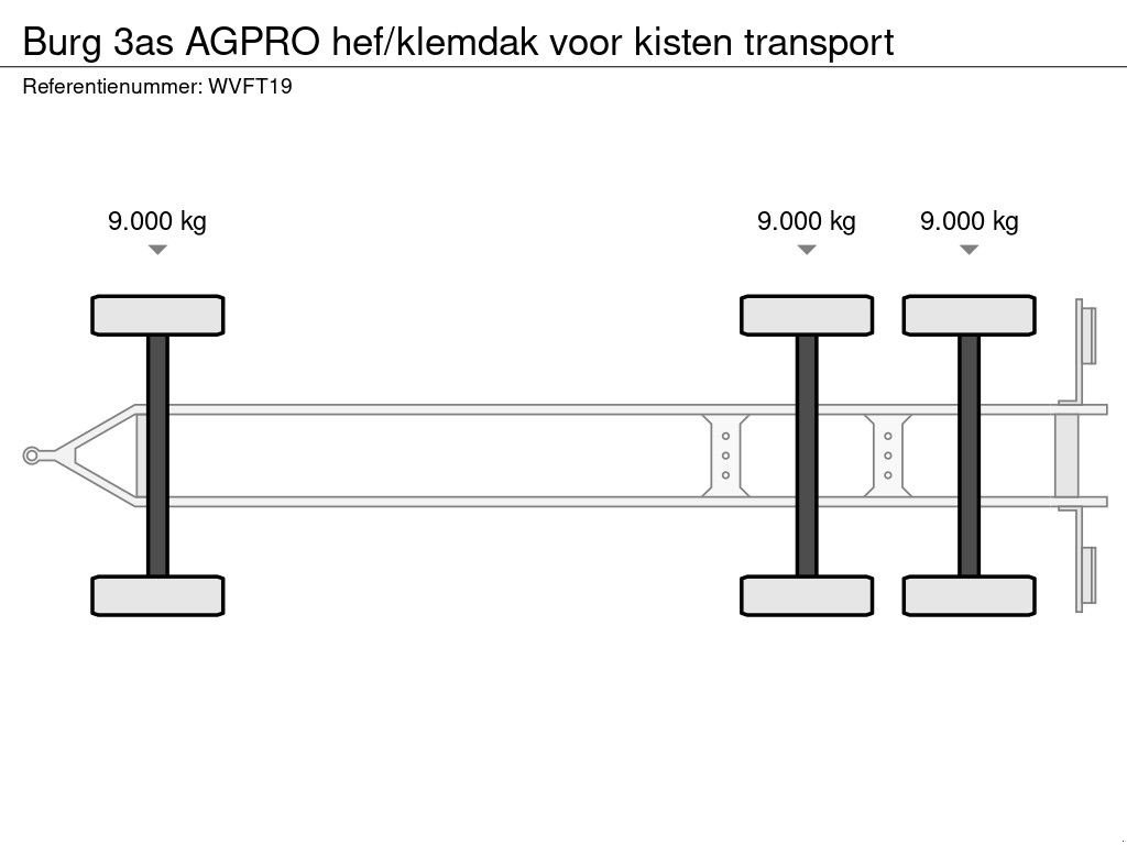 PKW-Anhänger tipa Sonstige Burg 3as AGPRO hef/klemdak voor kisten transport, Gebrauchtmaschine u Emmeloord (Slika 5)