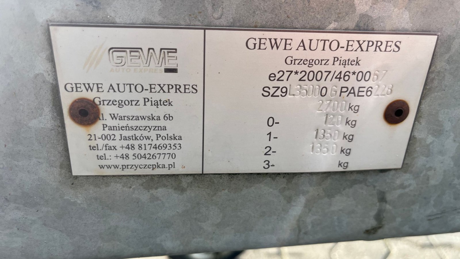 PKW-Anhänger typu Sonstige l3500 2700kg autotrailer, Gebrauchtmaschine w Rønnede (Zdjęcie 10)