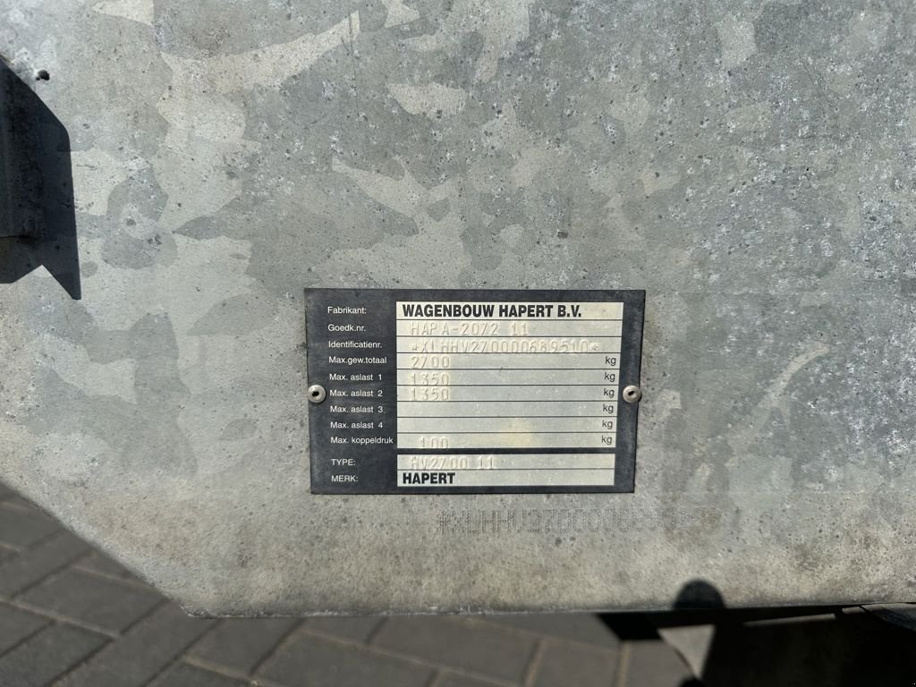 PKW-Anhänger typu Sonstige Onbekend HV2700 11, Gebrauchtmaschine v Cabauw (Obrázek 5)