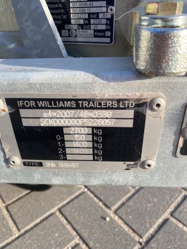 PKW-Anhänger des Typs Sonstige Onbekend IFOR WILLIAMS GH94BT, Gebrauchtmaschine in Cabauw (Bild 7)