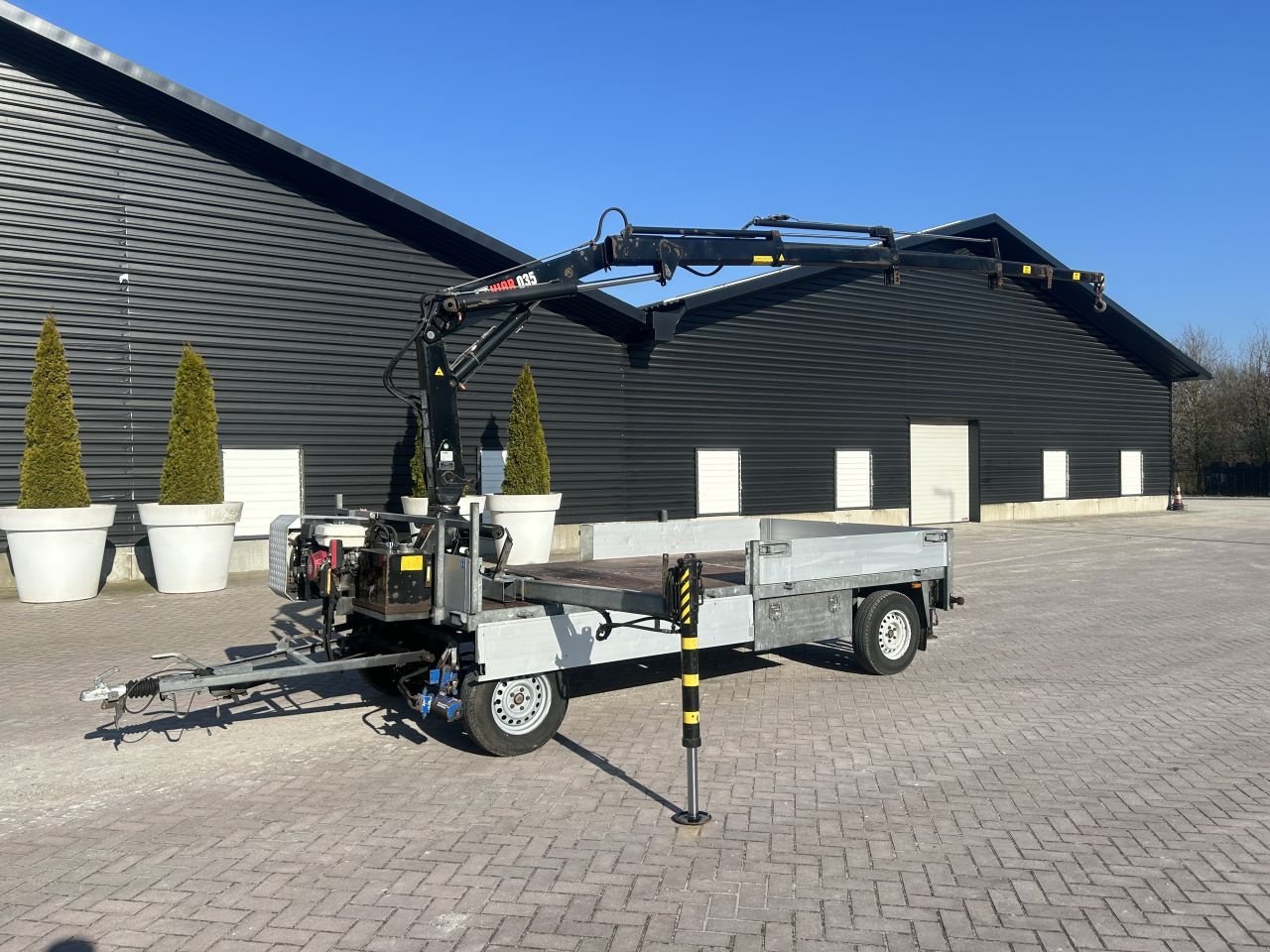 PKW-Anhänger Türe ait Sonstige schamel aanhangwagen 3500 kg KUIPER MET AUTOLAADKRAAN, Gebrauchtmaschine içinde Putten (resim 4)